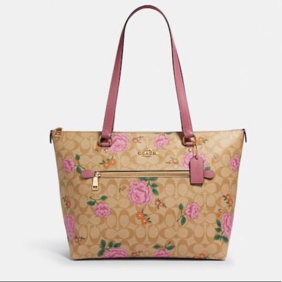 Authentic Coach Signature Rose Tote Bag & Wallet - Picture 2 of 8